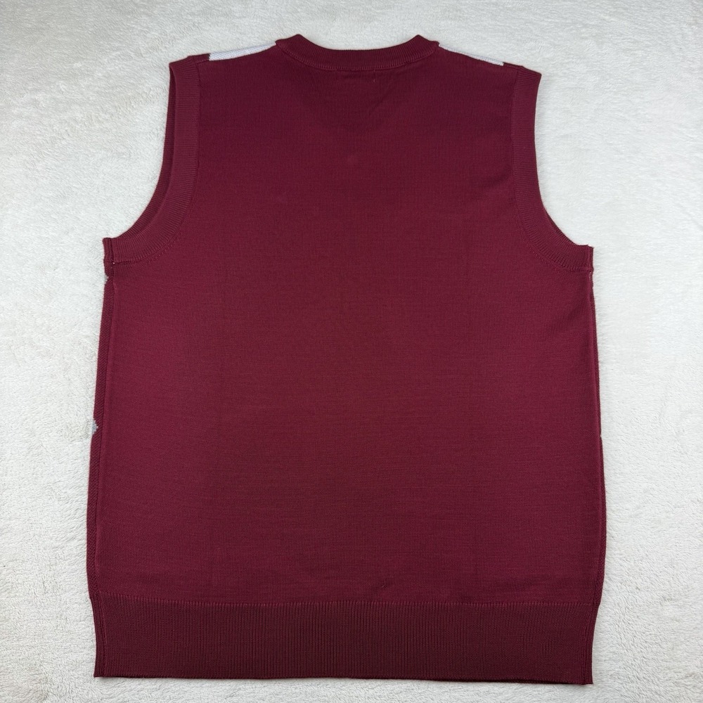 Coofandy V-Neck Sweater Vest Men's SMALL Red/Gray Argyle Sleeveless Pullover NWT - Picture 10 of 11
